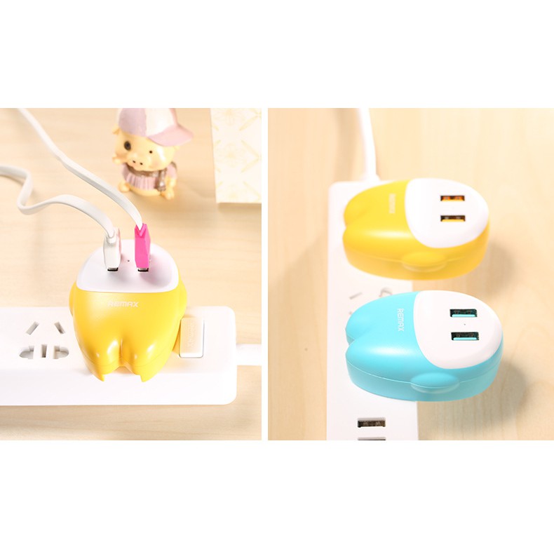 Củ sạc Remax RP-U26 2 cổng USB - Cute Color