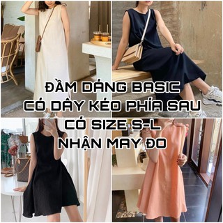 [CÓ SIZE - NHẬN MAY ĐO] ĐẦM BA LỖ SUÔNG VẢI LINEN CÓ SIZE