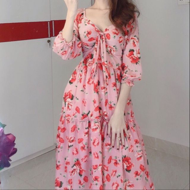 Đầm xòe hoa nhí(nhiều màu)
