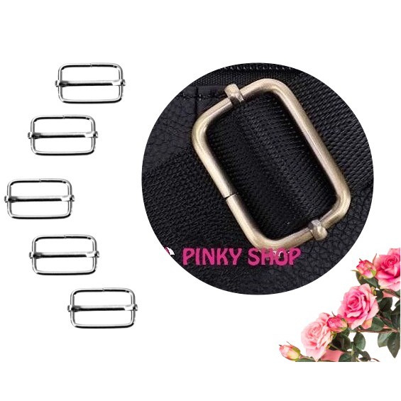 [Giá rẻ] Khoen tăng giảm chữ nhật 2cm màu bạc tăng giảm dây đeo túi xách balô Pinky Shop