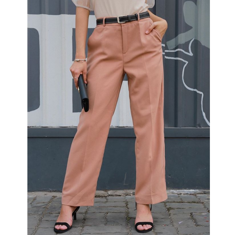 Quần tây nữ basic trơn ống suông thanh lịch thời trang LXK000255 | BigBuy360 - bigbuy360.vn