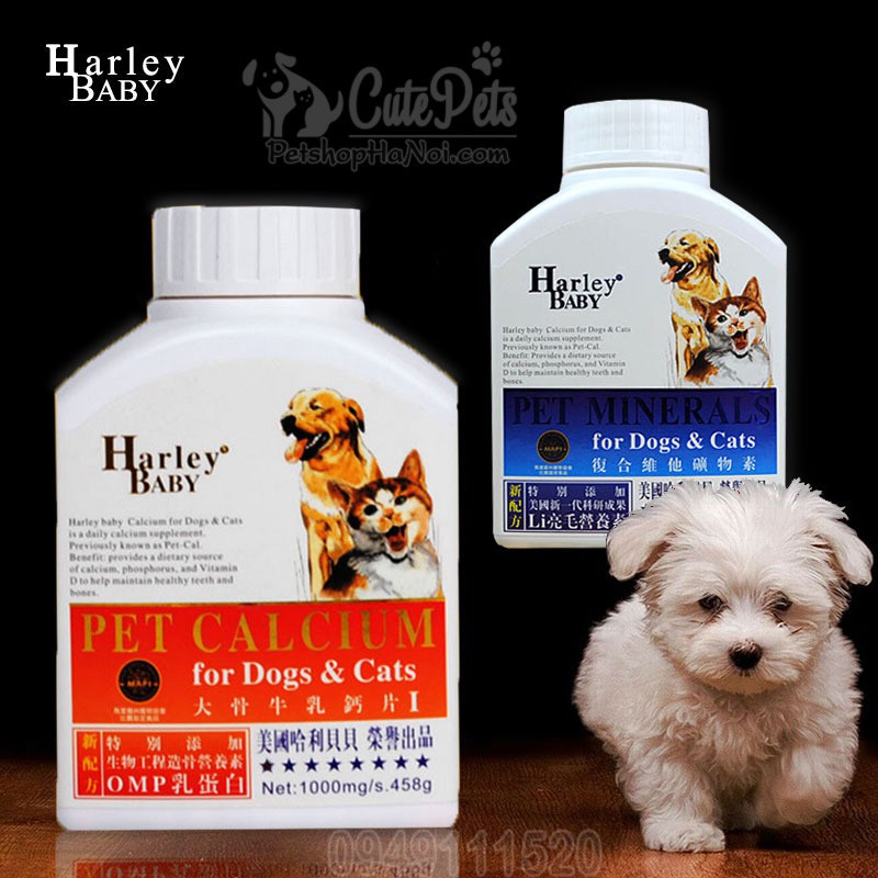 [Combo 10viên] Viên Bổ xung khoáng chất vi lượng Harley Baby Pet Minerals - Thức ăn chó mèo CutePets