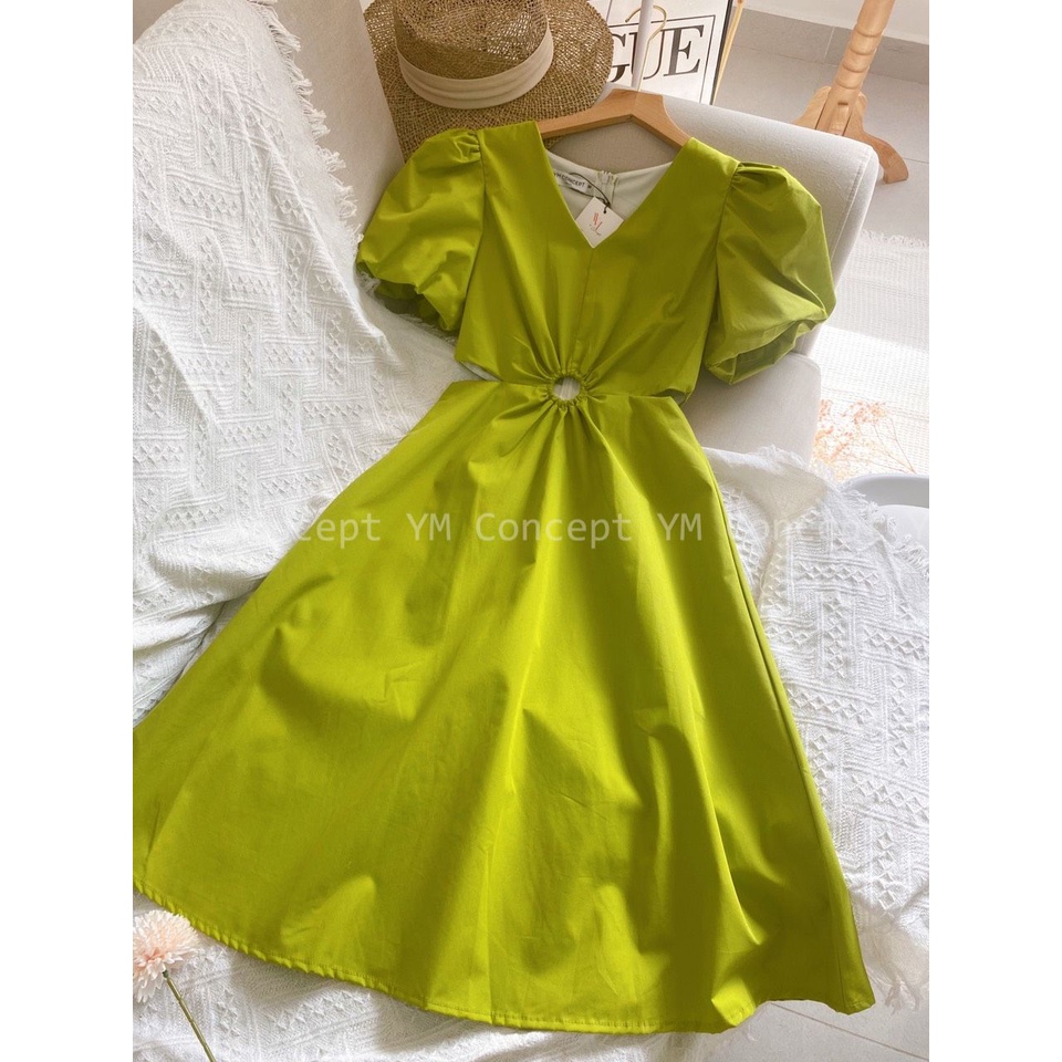 Đầm Tay Phồng Khoét Eo - D0564