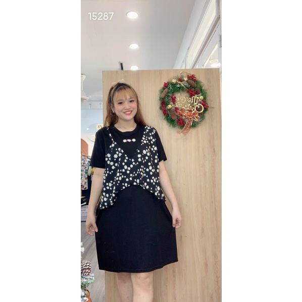 SALE Đầm BIG SIZE yếm, 3 cúc Dam.sale 15287