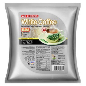 Cà phê trắng Ít Đường Aik Cheong Malaysia - White Coffee Less Sugar - 600g (15 gói x 40g)