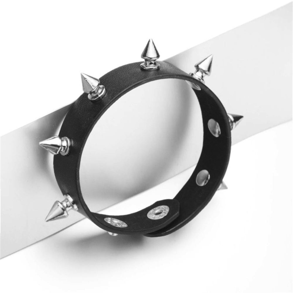 Vòng Đeo Tay Một Hàng Gai Nhọn Độc Đáo Phong Cách Punk Gothic Rock Unisex Thời Trang