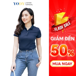 Áo Polo Nữ Cafe Cổ Trơn YODY Áo Thun Sợi Co Giãn, Thấm Hút Mồ Hôi, Thời Trang Công Sở - Mã: APN4388
