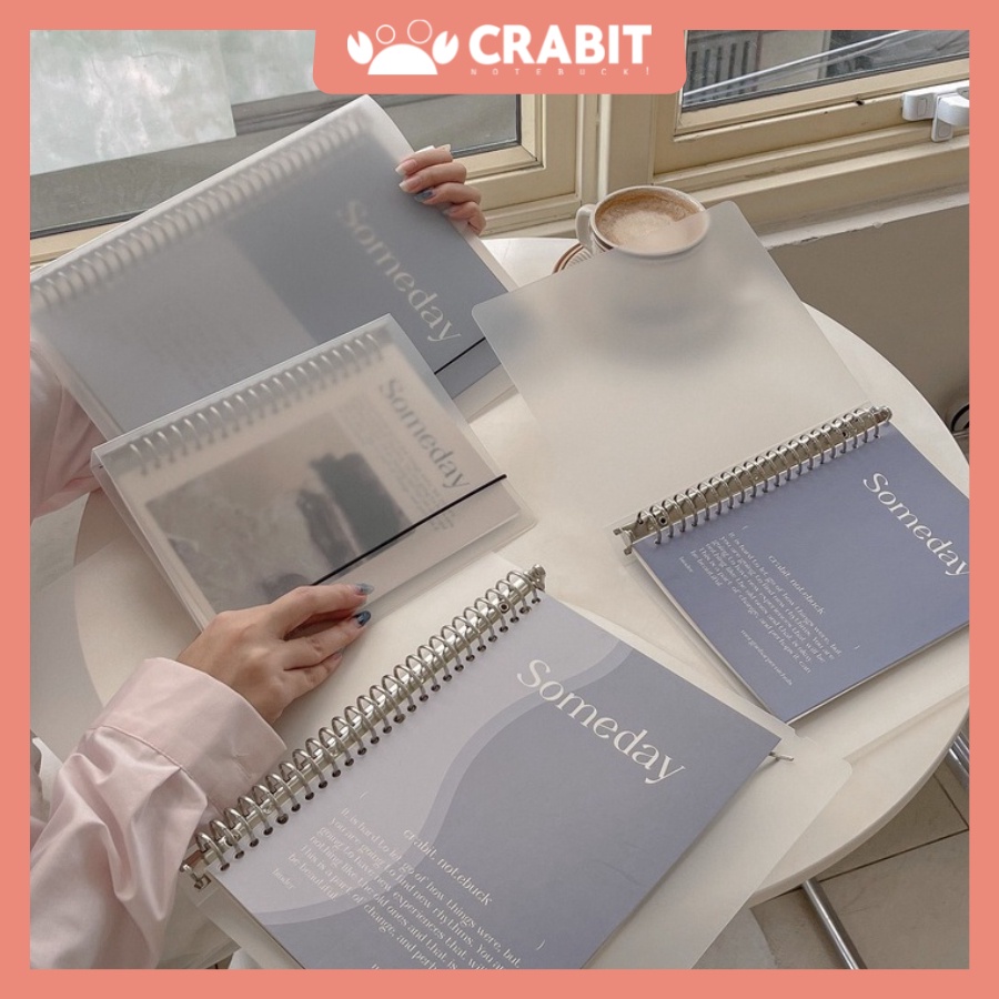 Sổ còng A5 bìa còng Crabit Someday 20 lỗ, 50 tờ, ruột chấm dotgrid, ruột ô vuông grid ghi chép bullet journal