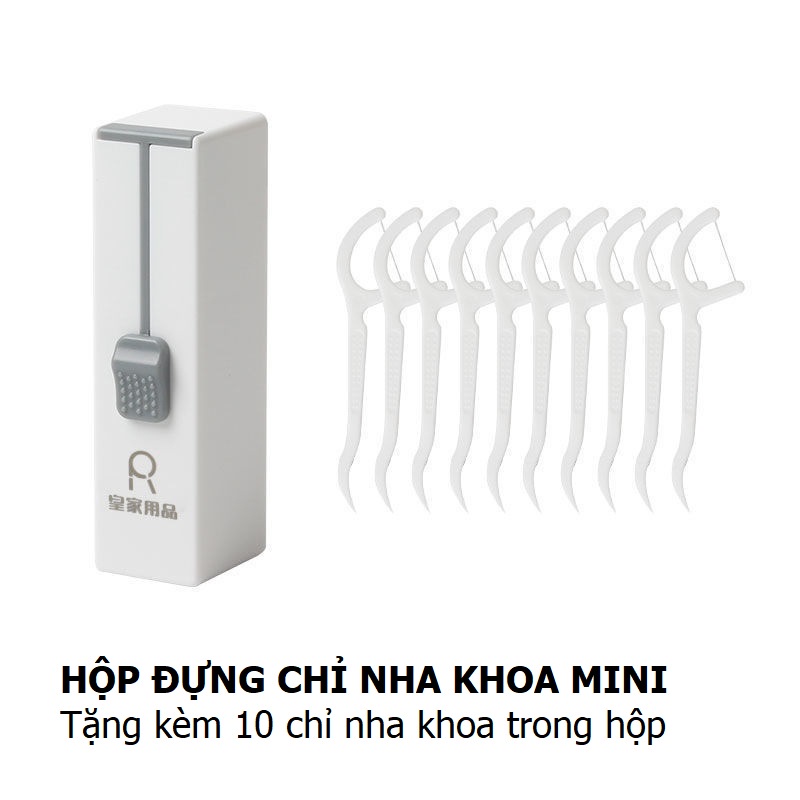 Hộp Nhựa Mini Đựng 10 Tăm Chỉ Nha Khoa, Có 10 Tăm Chỉ Cá Nhân, Hộp Mini Tiện Bỏ Túi Mang Theo Người. Kingler 7036