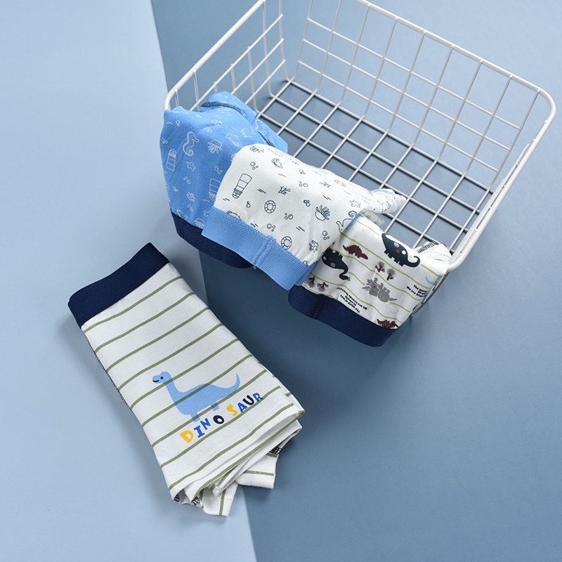 Quần lót đùi cho bé trai mẫu khủng long size đại sét 4 quần chip trẻ em nam từ 9-44kg