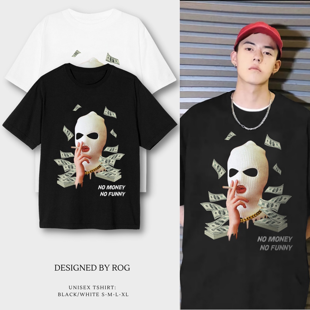 Áo thun tay lỡ Local Brand ROG NO MONEY