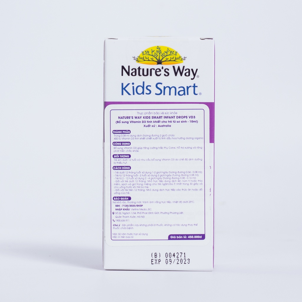 Siro Uống Nature's Way Kids Smart Infant Drops VD3 Bổ Sung Vitamin D Cho Bé 10ml