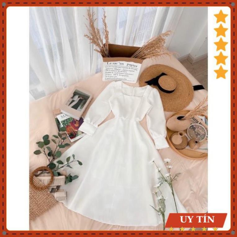 Đầm maxi cổ vuông dài tay Eva_home_fashion | BigBuy360 - bigbuy360.vn