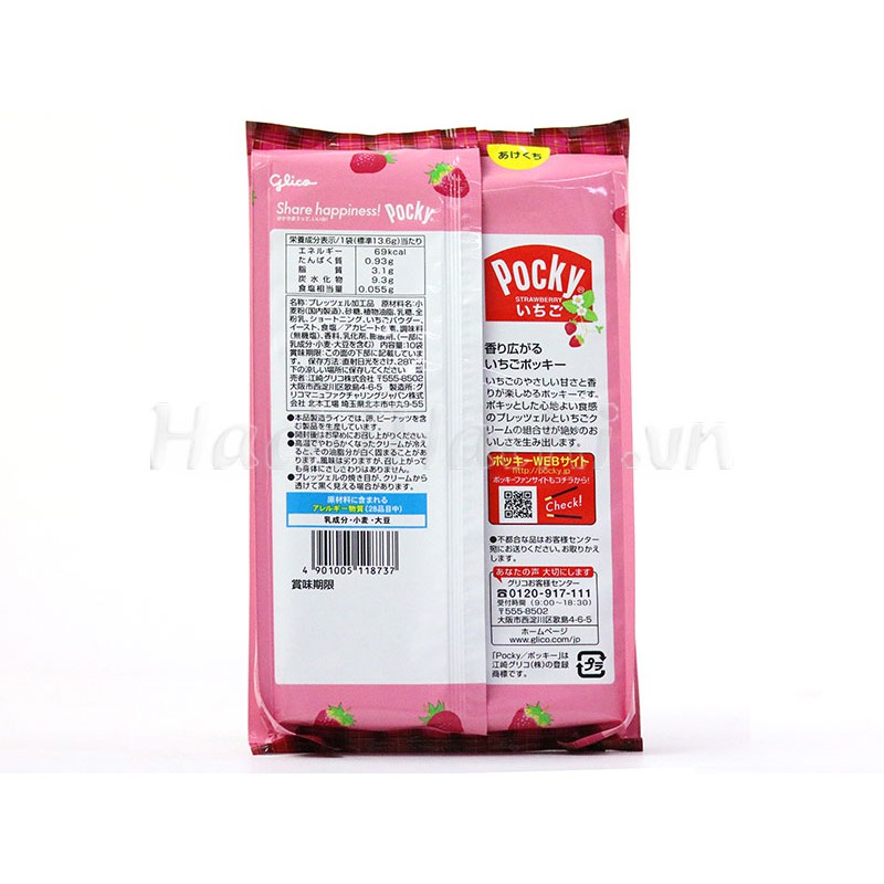 BÁNH QUE POCKY DÂU TÂY NHẬT BẢN 122.4G (13.6GX9GÓI) - Hachi Hachi Japan Shop