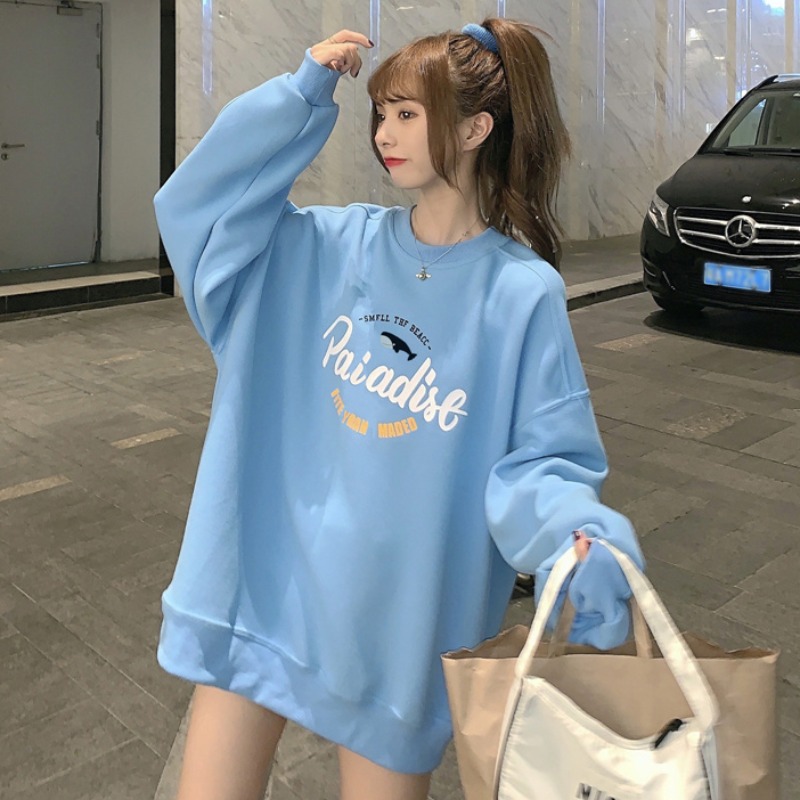 NRVP Áo Sweater Dáng Rộng Họa Tiết Chữ In Thời Trang Mới Cho Nữ