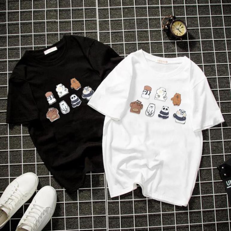 Áo thun unisex form rộng 3 chú gấu đáng yêu thời trang cá tính vải dày mịn 2019T1334