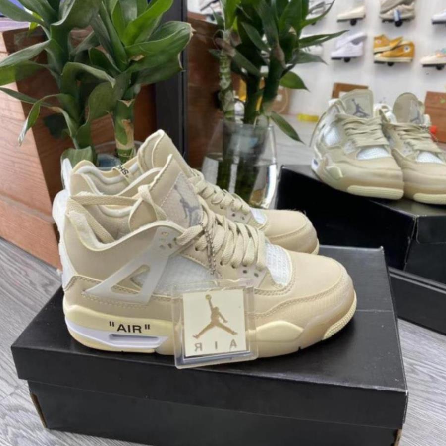 Giày Thể Thao Jd4 ,Giày Sneaker Jordan 4 sữa off white vnxk mới nhất,hót nhẩt