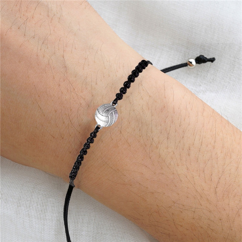 Vòng Đeo Tay Dây Bện Gắn Quả Bóng Chuyền Có Charm Dành Cho Nam Nữ Thanh Thiếu Niên Chơi Thể Thao