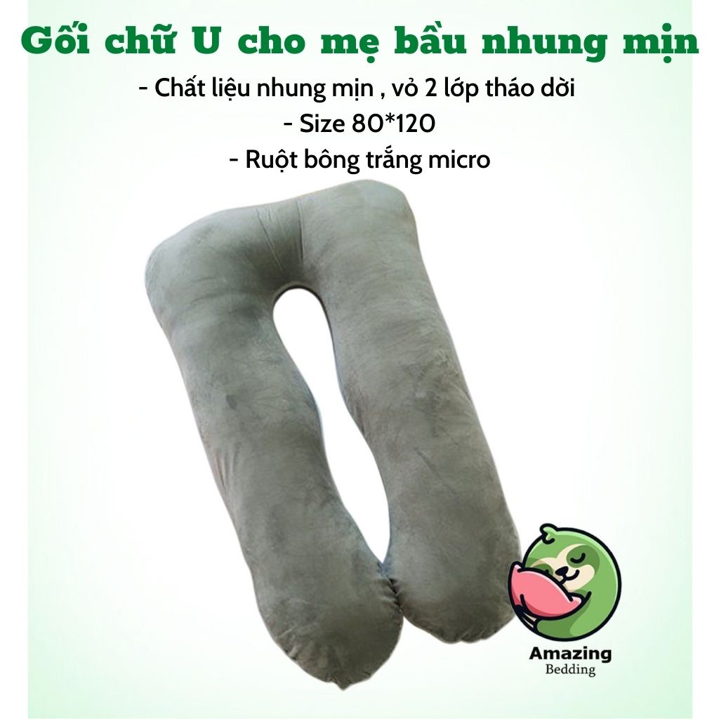 Gối chữ U đa năng cho mẹ bầu size 75-130cm ( mẫu mới nhất 2021)