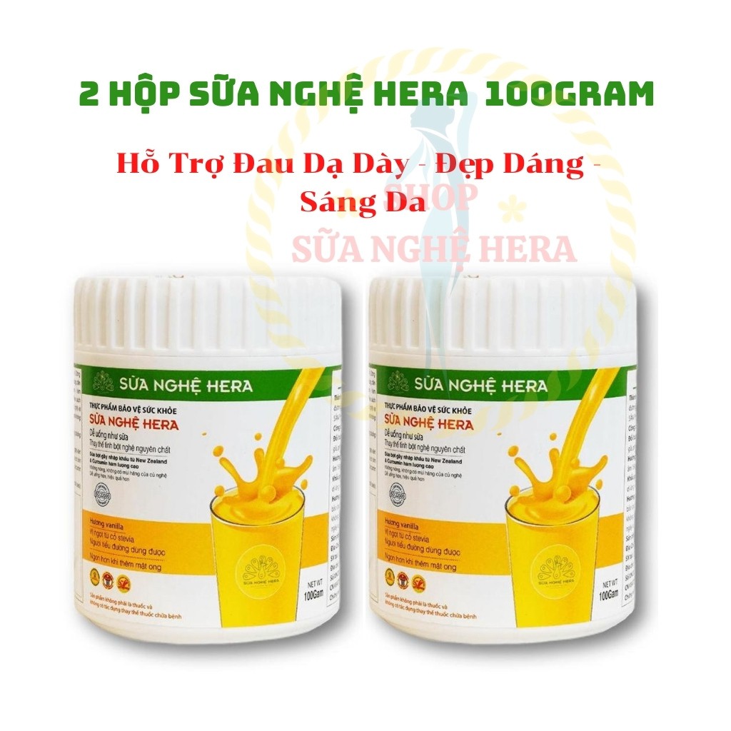 Sữa Nghệ HERA SN03 Hỗ Trợ Đau Dạ Dày - Làm Đẹp Da - Tốt Cho Mẹ Sau Sinh [CHÍNH HÃNG](2 HỘP 100GRAM)