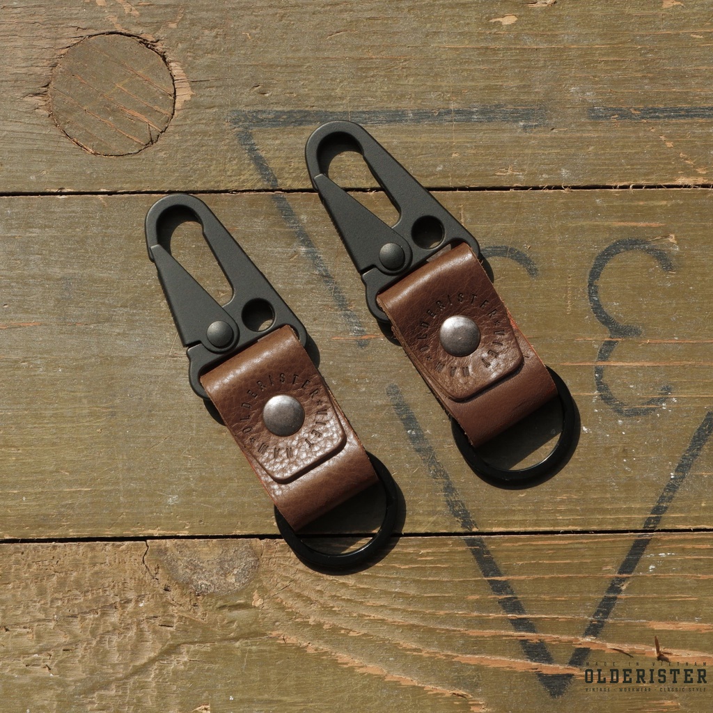 Móc khóa khoen cài da bò - Olderister - Keychain Leather