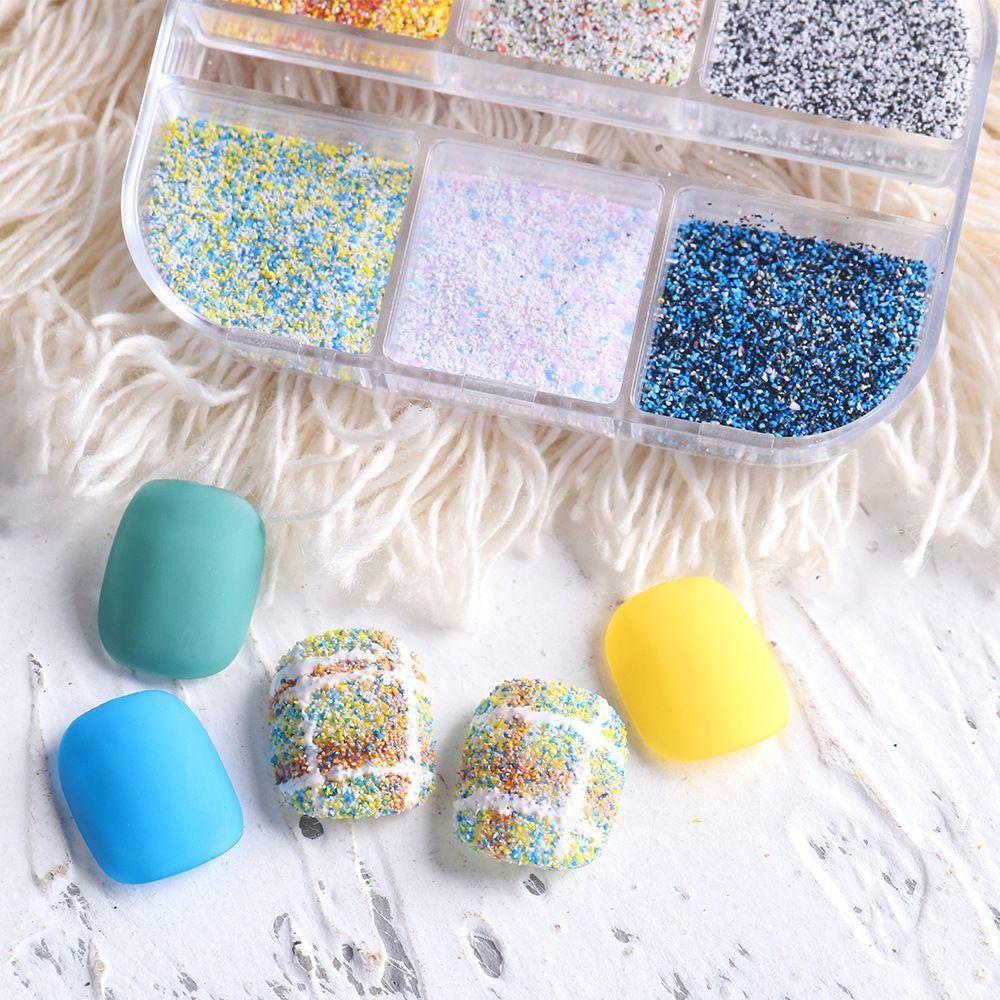 Hộp Bột Kim Tuyến Nhiều Màu Sắc Dùng Trang Trí Móng Tay Nghệ Thuật Thời Trang