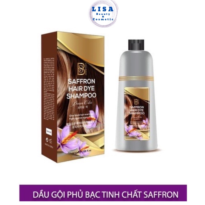 Dầu Gội Phủ Bạc Tóc Thảo Dược Saffron, Phủ 100% Tóc Bạc, Lên Màu Ngay Từ Lần Gội Đầu Tiên