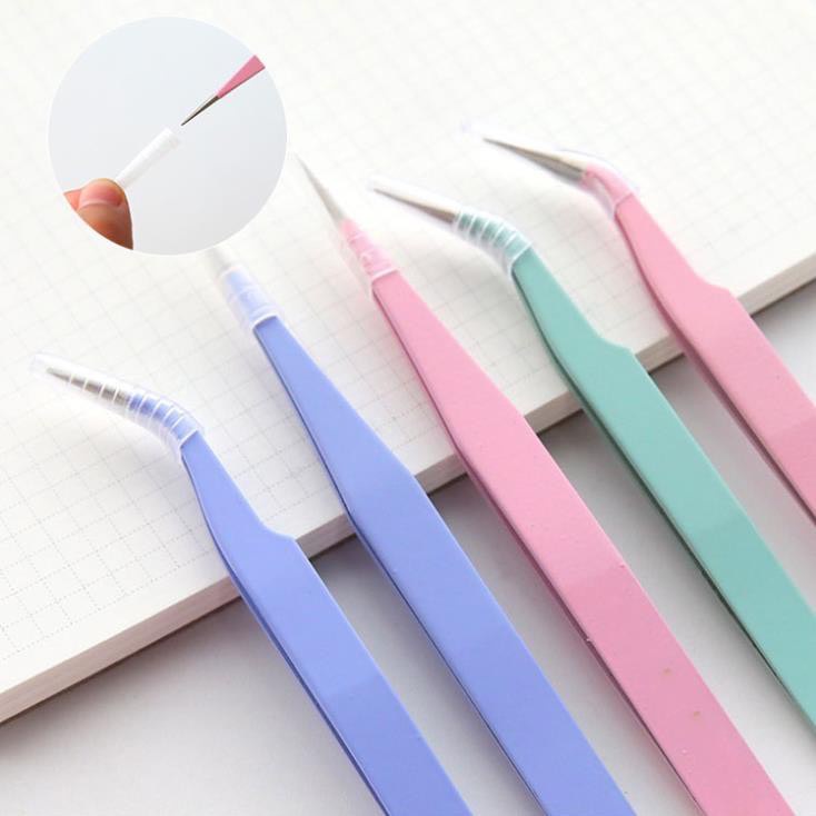Nhíp gắp sticker đầu cong màu pastel tiện dụng, Nhíp gắp hình dán hỗ trợ trang trí sổ tay bullet journal