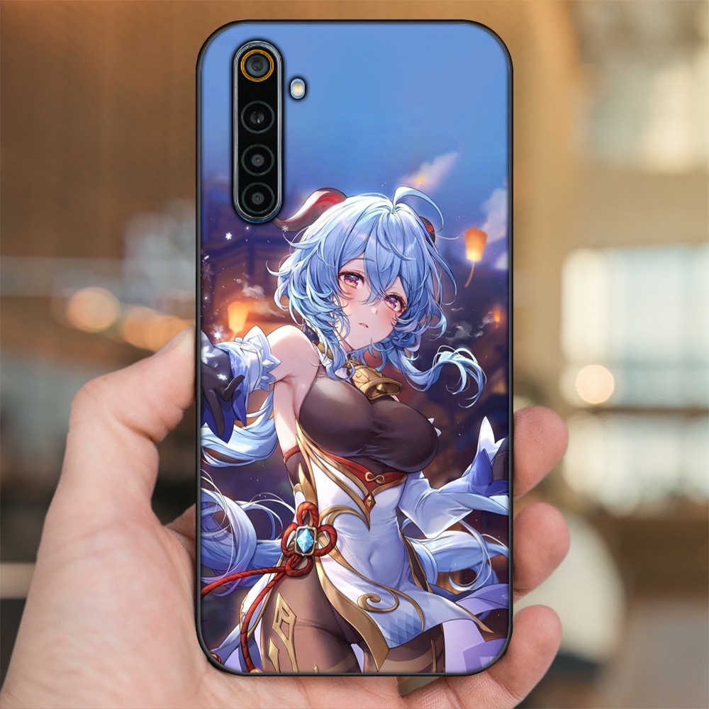Ốp lưng Realme 6, 6 Pro viền đen in hình Ganyu Genshin Impact