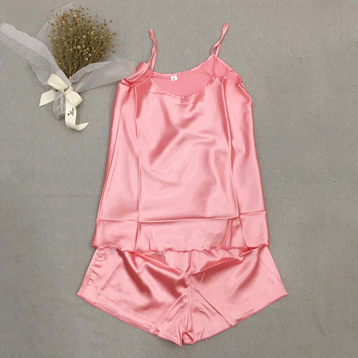 Bộ ngủ thời trang nữ lụa phi bóng chân gợn sóng thoáng mát, sexy - BMNG12 | BigBuy360 - bigbuy360.vn