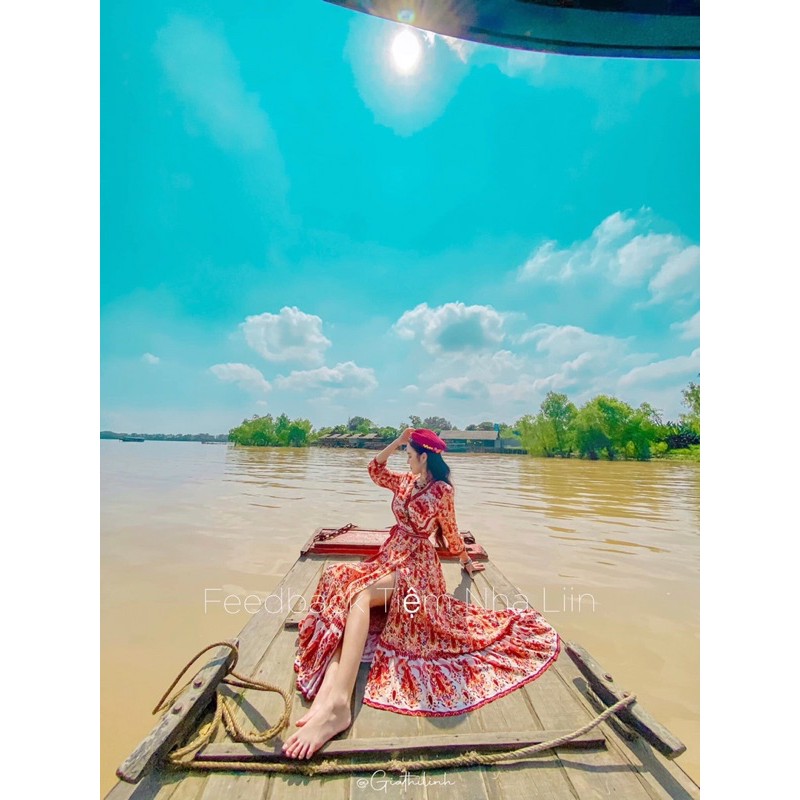 [Sẵn] VÁY VẠT CHÉO BUỘC EO Vintage Chụp Ảnh Nữ M190