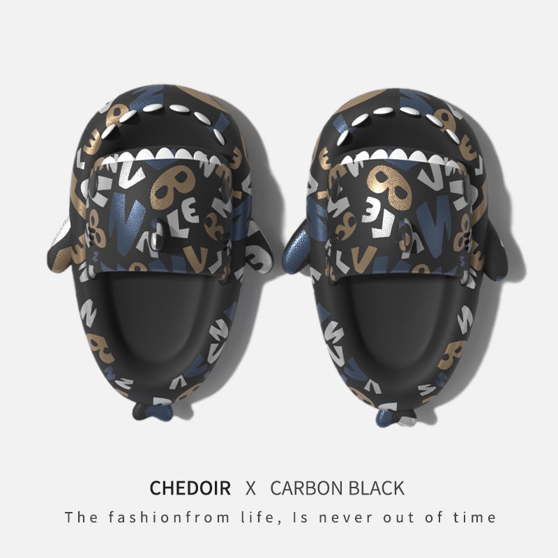 Dép Đi Trong Nhà Đế Dày Chống Trượt Họa Tiết Trái Cây/Cá Mập Dễ Thương Cho Nữ