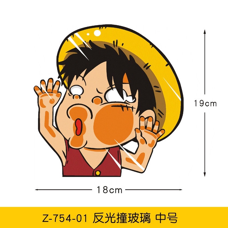 Một Mảnh! ⚡ Đề Can Phản Quang Chống Thấm Nước Hình Luffy Chopper Trang Trí Xe Hơi Xe Máy