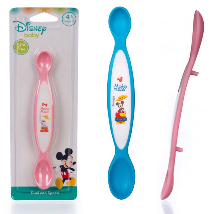 Thìa Ăn Dặm Hai Đầu xanh/hồng Disney DN80436