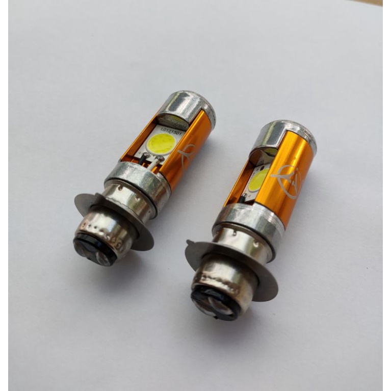 Bộ 2 bóng đèn pha led cho xe đời cũ chân m5 sử dụng 2 bóng như wave,fututer,dream,Jupiter...