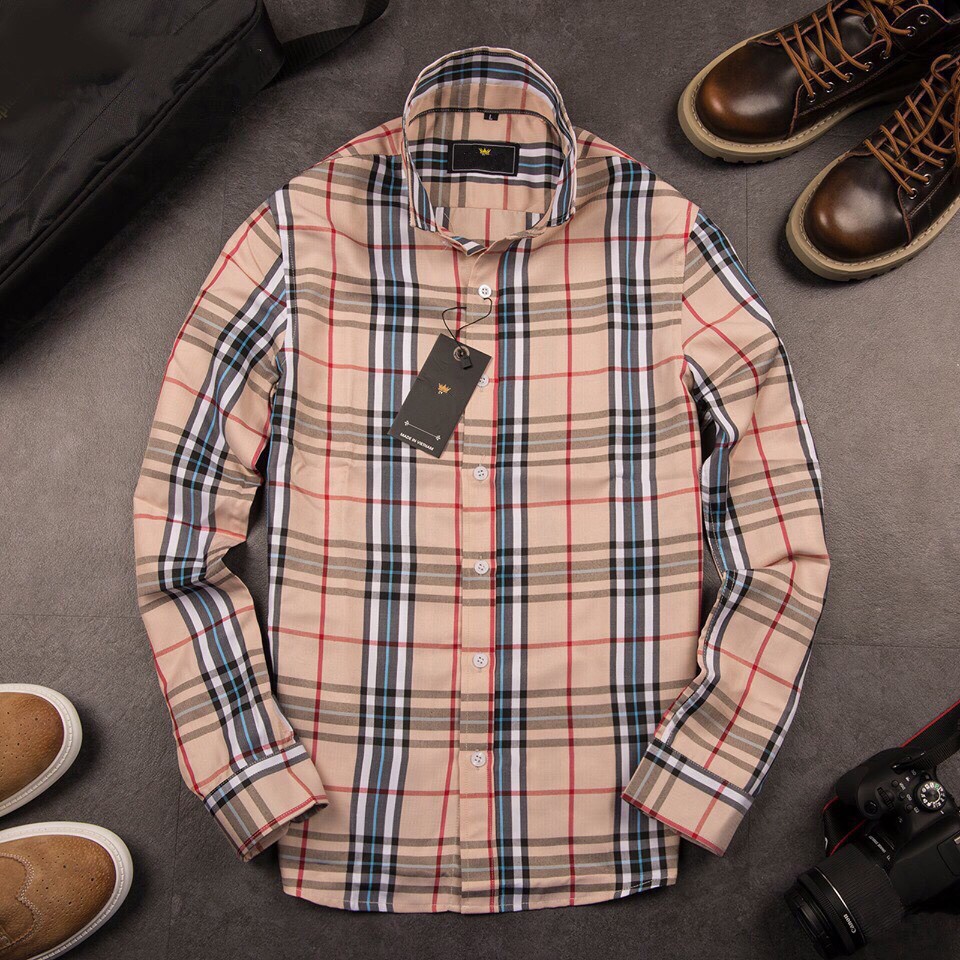 Áo sơ mi nam dài tay áo kiểu hàn quốc F8888 Kẻ BBR6689