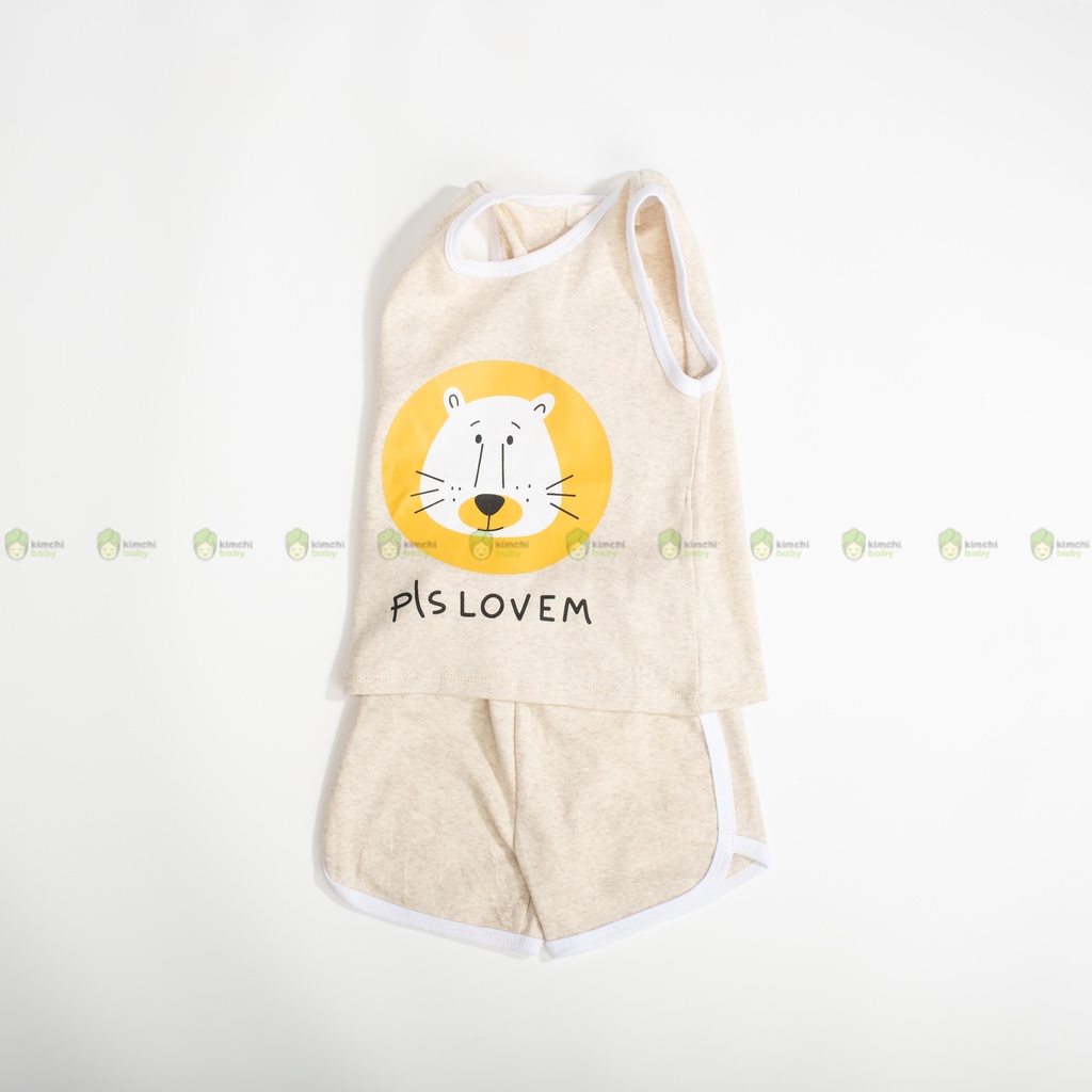 Đồ Bộ Bé Gái, Bé Trai XOOP Vải Cotton Borip Hoạ Tiết Hươu Cao Cổ, Bộ Ba Lỗ Cho Bé Mặc Hè MKM3LO2202