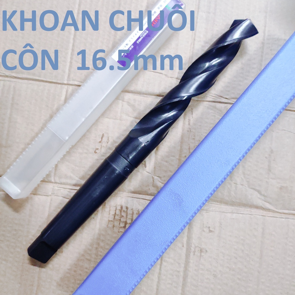Mũi khoan chuôi côn 16.5mm, chuôi côn MT2, chiều dài lưỡi 125mm,chiều dài tổng 223mm
