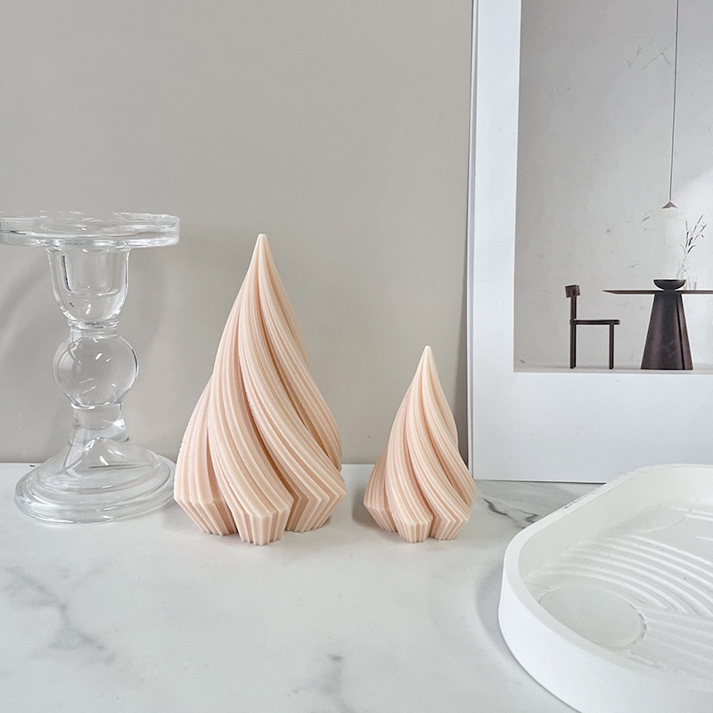 Khuôn Làm Nến / Xà Phòng Hình Nón 3D Bằng Silicone DIY