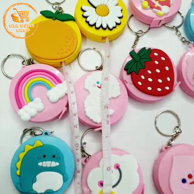 Móc Khóa Thước Dây Cuộn Mini 1,5m Hoạt Hình Cute