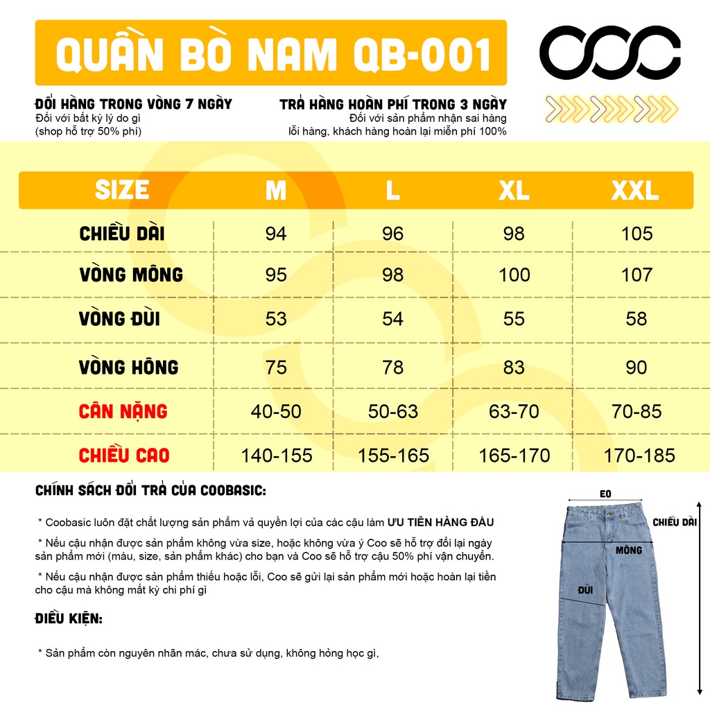 Quần bò ống xuông nam nữ, quần bò đen nam nữ unisex QB-001 | BigBuy360 - bigbuy360.vn