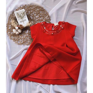 Váy zara đỏ đính hoa cổ size 2-3y, 4-5y, 5-6y