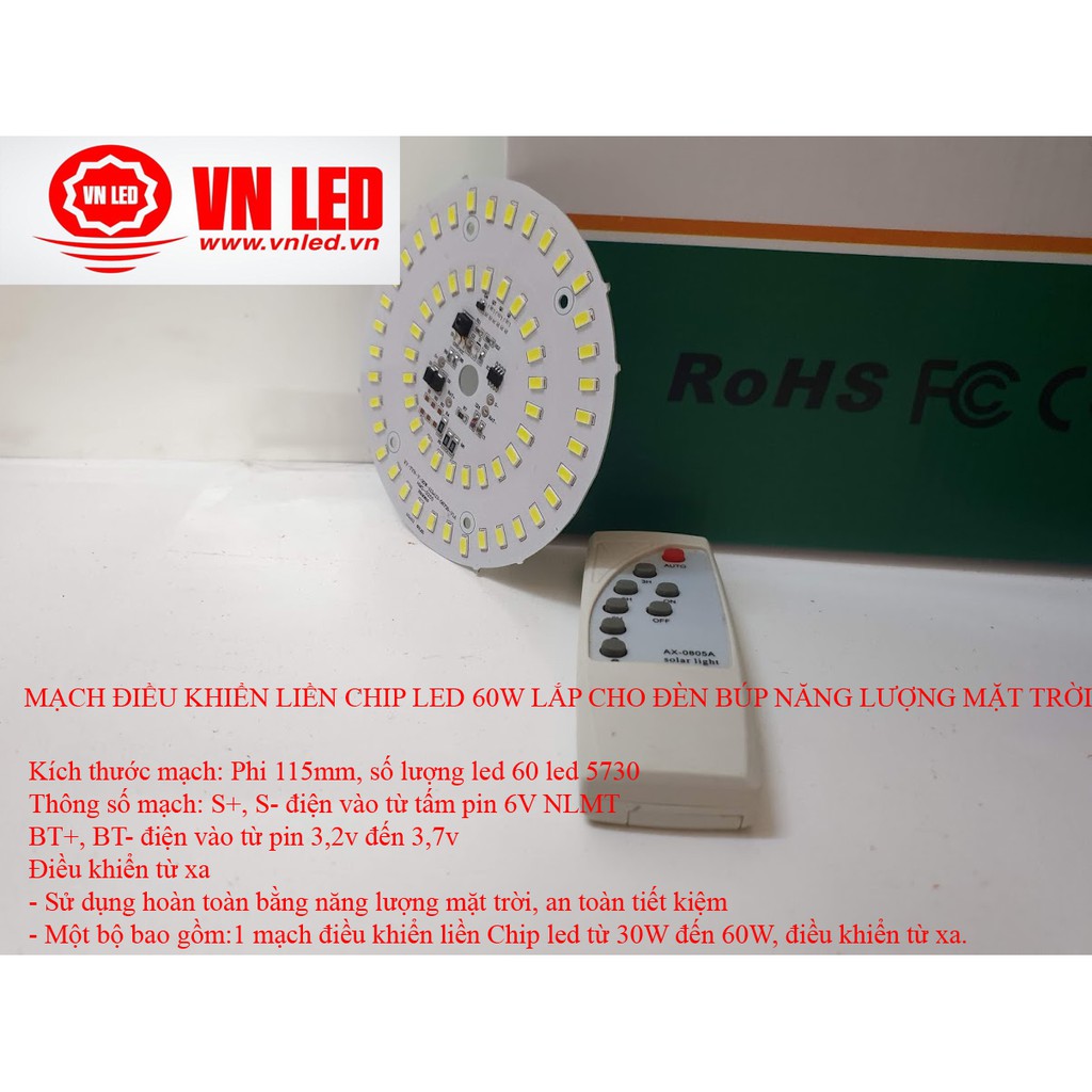 MẠCH ĐIỀU KHIỂN LIỀN CHIP LED 60W, 100W, 150W LẮP CHO ĐÈN BÚP NĂNG LƯỢNG MẶT TRỜI | WebRaoVat - webraovat.net.vn