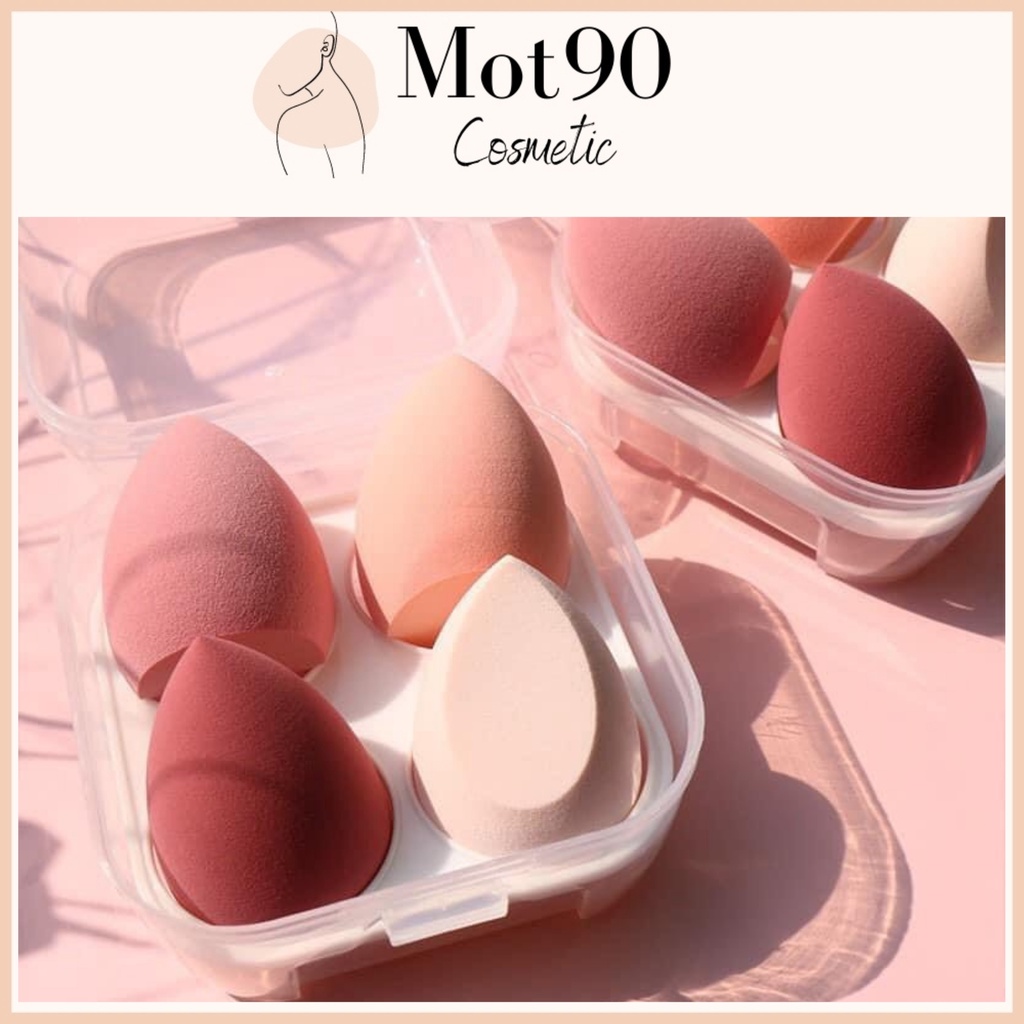 Mút tán kem nền siêu mềm bám phấn chuyên dùng cho makeup trang điểm [SET 4 MÚT]