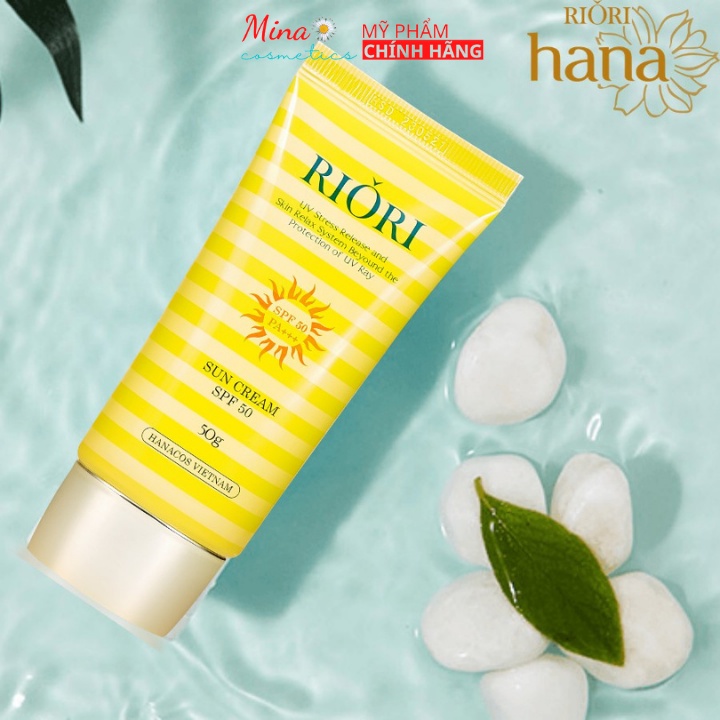 Kem Chống Nắng Nâng Tone Da RIORI Sun Cream SPF50/ PA+++ 50g - Chống Nắng, Dưỡng Da Mền Mịn, Ngăn Ngừa Lão Hóa