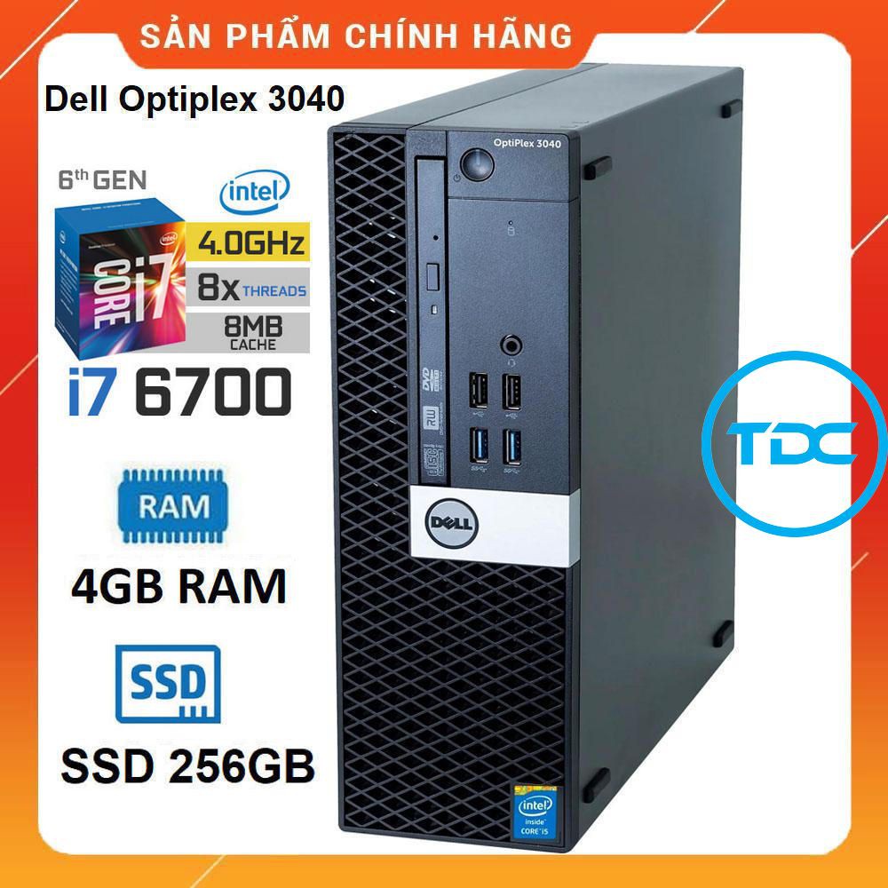 Case máy tính Dell Optiplex 3040 SFF core i3 6100 ram 4Gb SSD 256Gb. quà Tặng. Bảo hành 24 tháng. Hàng Nhập Khẩu