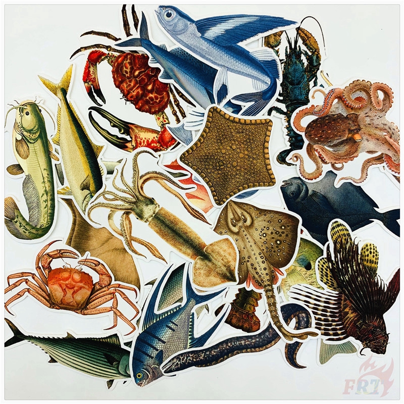 ❉ Abyssal Fishes Diary Scrapbooking Stickers ❉ 24Pcs/Set DIY Decals Stickers for Album Laptop Scrapb