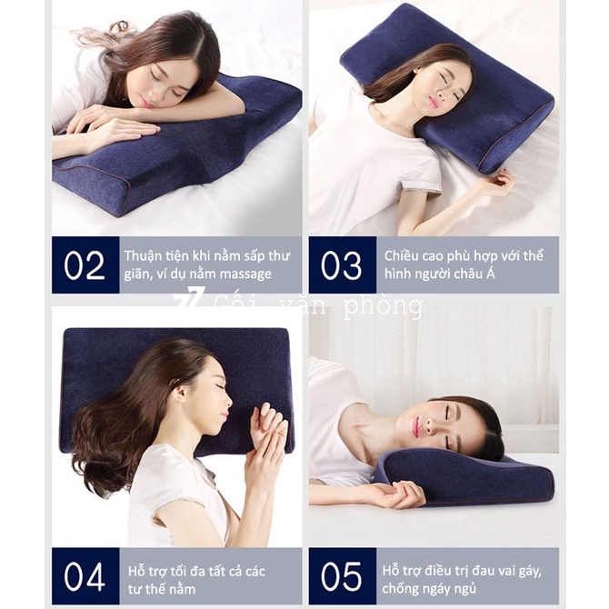 Gối ngủ nhanh cao su non KẾT HỢP GEL LẠNH - Nâng đỡ cổ vai gáy khi ngủ