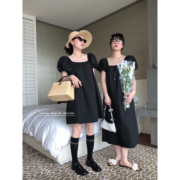 [Ảnh thật/Video]Set bạn thân có bán tách lẻ Váy tay bồng ulzzang Hàn Quốc