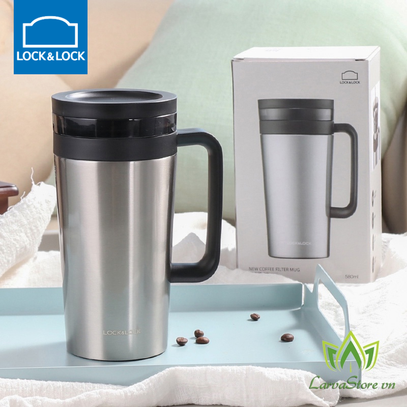 Ly Giữ Nhiệt Pha Trà, Cà Phê Lock&amp;Lock Coffee Filter Mug LHC4197SLV 580ml Màu Bạc